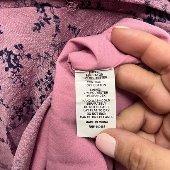 Unique Vintage Purple Navy Floral Print Flare Dress - Picture 8 of 11